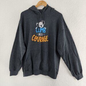 Girl Scout Hoodie Cookie Incentive Koala Climb With Courage Adult Large Gray
